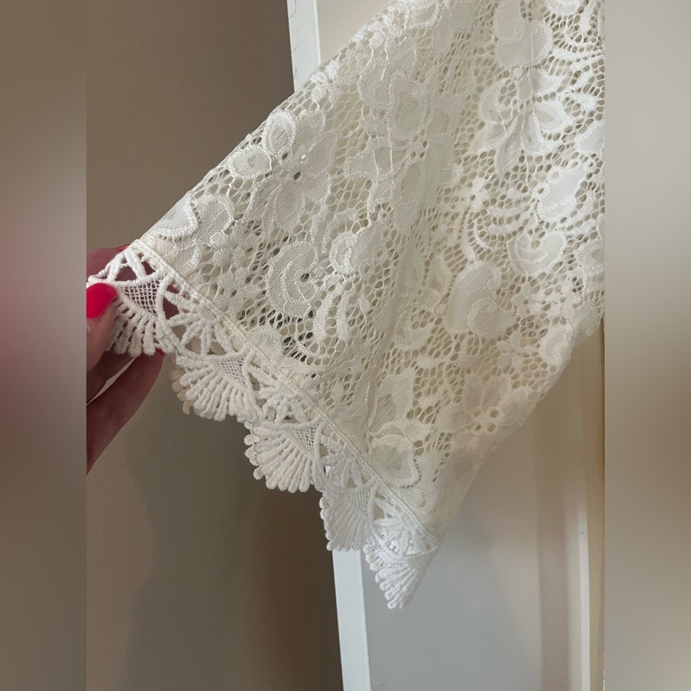 Umgee Designer Elegant Cream Lace Women's Mini Dress Size Small - Picture 4 of 16